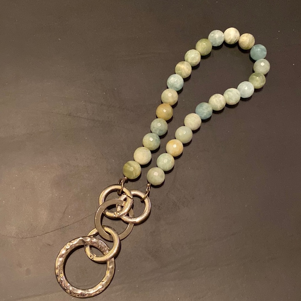 Aquamarine (genuine) faceted custom necklace with jump rings
